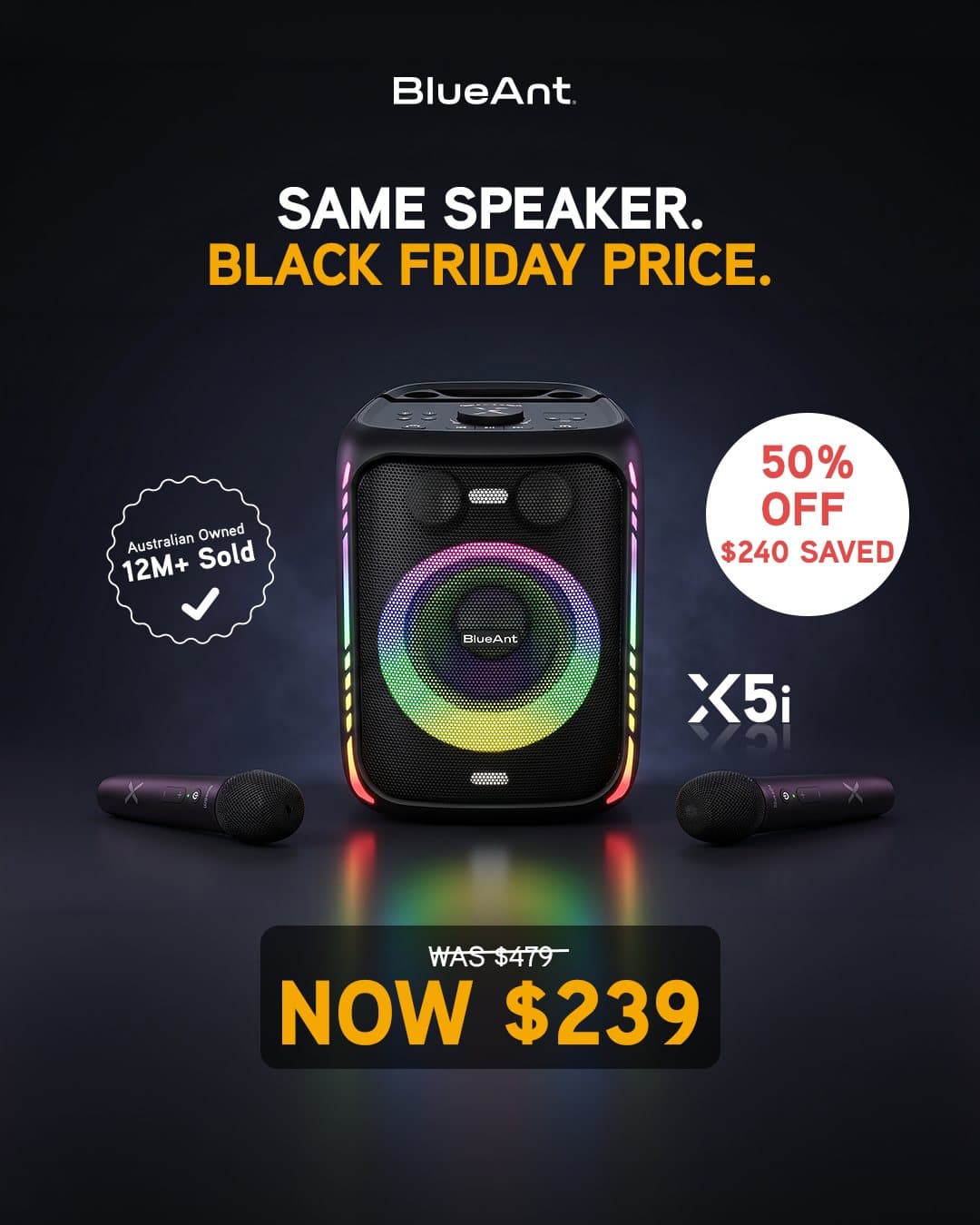BlueAnt sale ad for the X5i speaker