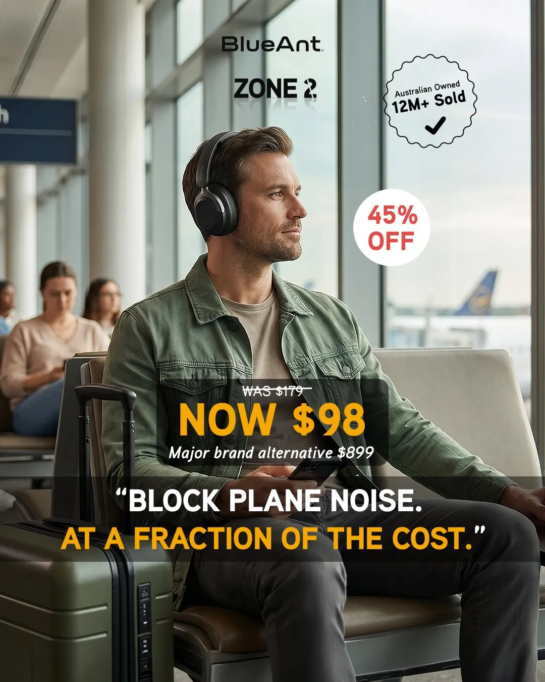 BlueAnt mid-year sale ad for Zone 2 headphones